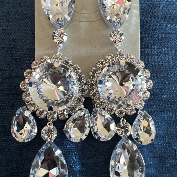 Fashion Crystal Set Necklace Earrings Jewelry Choker Rhinestone Collar Set - Picture 5 of 7